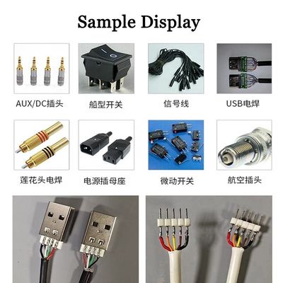5.5*2.5 Dc Connectors Usb Data Wire Cable Soldering Machine with Base on Your Products