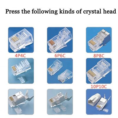 2P2C-8P8C Applicable RJ45 Connector Crimping Machine with 0.5T Crimping Capacity